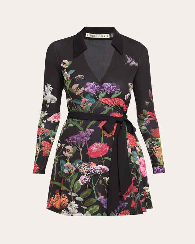 Millicent Long-Sleeve Flare Mini Dress